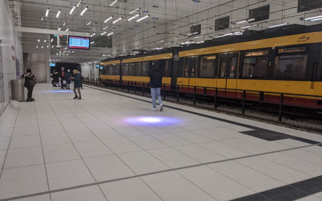 Haltestelle in der neuen U-Strab in Karlsruhe