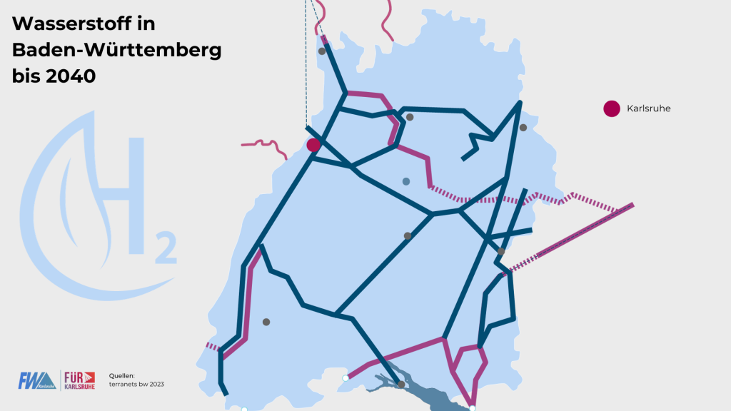 Karte von Baden-Württemberg mit Knotenpunkten
